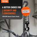 VEVOR Hand Chain Hoist, 2 Ton 4400 lbs Capacity 10 FT Come Along, G80 Galvanized Carbon Steel with Double-Pawl Brake, Auto Chain Leading & 360 Rotation Hook, for Garage Factory Dock