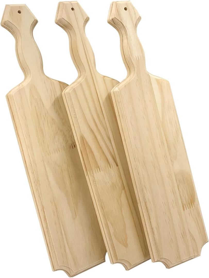 18 Inch 3-Pack Unfinished Wood Paddles Wooden Greek Paddles for Crafts Sorority/Fraternity/DIY Project/Gifts/Wall Decor