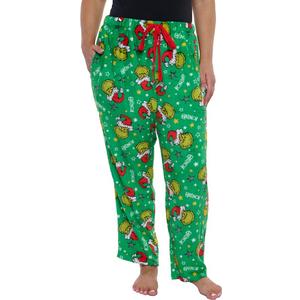 The Grinch Plush Pants How Grinch Stole Christmas Dr Seuss Minky Pajama Lounge, Size 5XL