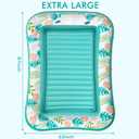 Inflatable Tanning Pool Lounger Float, Stonful 87" x 63" Pool Floats Adult with Pillow & Cup Holder, 4 in 1 Water Filled Inflatable Sun Tan Tub Tanning Bed for Swimming Pool Backyard Beach (Green-XL)