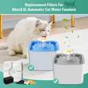 8 Pack Replacement Filters & Pre-filter Sponges for 84oz/2.5L Automatic Pet Fountain, BFLICROY Cat Water Fountain Filter, Triple Filtration Pet Fountain Replacement Filters
