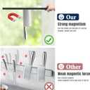 Dmore magnetic knife holder for wallwith 4 hooks, No Drilling 23 Inch black knife magnetic strip, Powerful knife magnet rack, include Adhesive Tape and screws for Knives, Utensils, and Tools