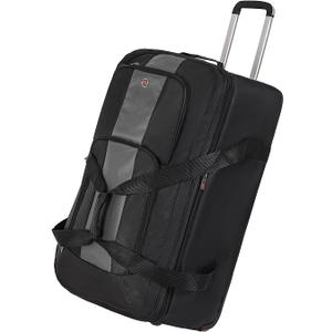 32-inch Rolling Duffle Bag with Wheels and Handle, 105L-130L Expandable Water-resistant Travel Bag, Foldable Travel Bag with 3 Spinner Wheels(Grey,XL)