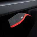 BETTERHUMZ Turn Signal Gear Shift Collars,Wiper Switch Stalk Cover for Tesla Model 3 Model Y Juniper 2020-2025 Suede Steering Wheel Column Sticker Interior Accessories (Red Black, Style A)