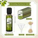 Reallnaive 40 Pcs 4 oz Mini Glass Olive Oil Bottles Empty Sauce Condiment Bottles with Dropper Inserts and Sticker Seals Caps for Gifts Kitchen (Olive Pattern,Dark Green)