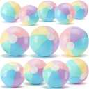 Multi-Size Inflatable Beach Balls 12 PCS 12" 16" 24" Jumbo Rainbow Beach Balls Bulk for Kids & Adults Summer Pool Toys Hawaiian Party Decorations, Outdoor Water Games