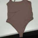 SUUKSESS Women Sexy Scoop Neck Thong Bodysuit Backless Cami Bodysuit Top (L)
