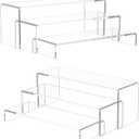 NIUBEE Acrylic Display Riser, 6 Pcs 12" Large Acrylic Risers, 2 Set Clear Rectangular Stands for Candy Dessert Cupcakes, Collectibles Display Stands Shelf for Display for Funko POP Figures