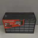 CRAFTSMAN Storage Organizer, 30 Small Drawer Modular Storage System, Easily Stackable, Plastic, Black, White (CMST40730)
