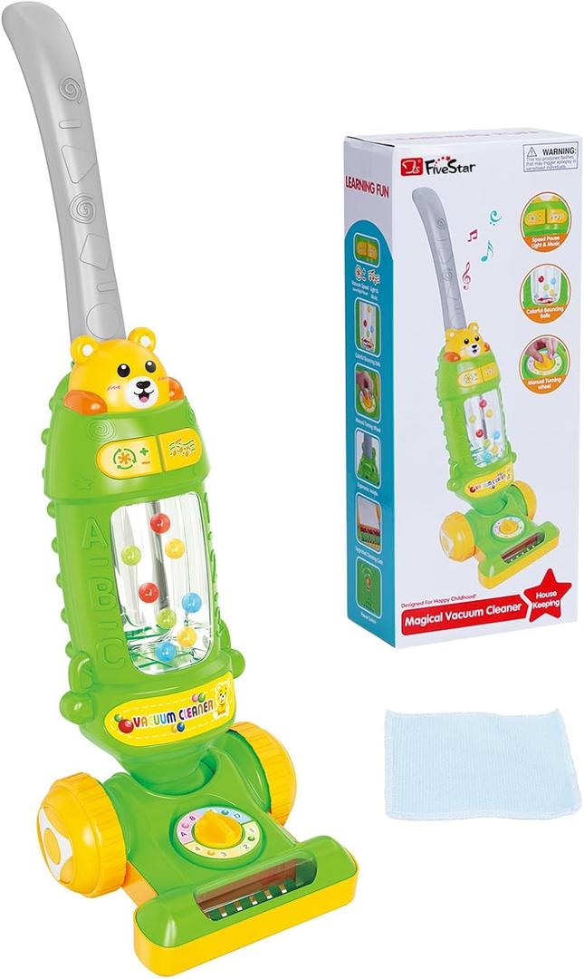 FS Kids Vacuum Toy for Children 18 Months+ with Lights and Sounds, Green