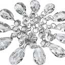 Supla 24 Pcs Teardrop Chandelier Prisms Candle Chandelier Crystal Pendants Glass Pendant Beads 1.5" for Chandelier Lights SuncatchersTeardrop Chandelier Prisms Candle Chandelier Crystal Pendants