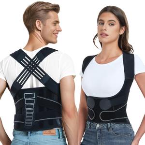 Back Brace Posture Corrector for Women and Men with Spine Vertical Alignment System, Lower Back Pain Relief, Back Straighter Instant Posture Corrector - Scoliosis (Medium (Waist 32"-40"), Black)