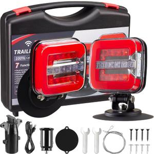 USB-C Wireless Trailer Lights Kit with Reverse, IP67 Waterproof Magnetic LED Tow Light for Towing, Tail, Brake, Turn Signal for Car, Boat, Camper, RV (C-Type) USB-C Wireless Trailer Lights Kit with Reverse, IP67 Waterproof Magnetic LED Tow Light for Towing, Tail, Brake, Turn Signal for Car, Boat, Camper, RV (C-Type)