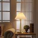 Bedside Table Lamp Set of 2: Dimmable Nightstand Bedside Lamps with USB A and C Ports, Modern Metal and Pleated Fabric Shade Gold Desk Lamp for Home Office Bedroom Living Room Reading