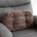 HIGOGOGO Lumbar Support Pillow for Recliner Chair/Accent Chair/Couch/Office Chair, Tufted Corduroy Back Support Cushion for Elderly, Recliner Cushions for Back Rest, Pain Relief, Reading, Brown, Large