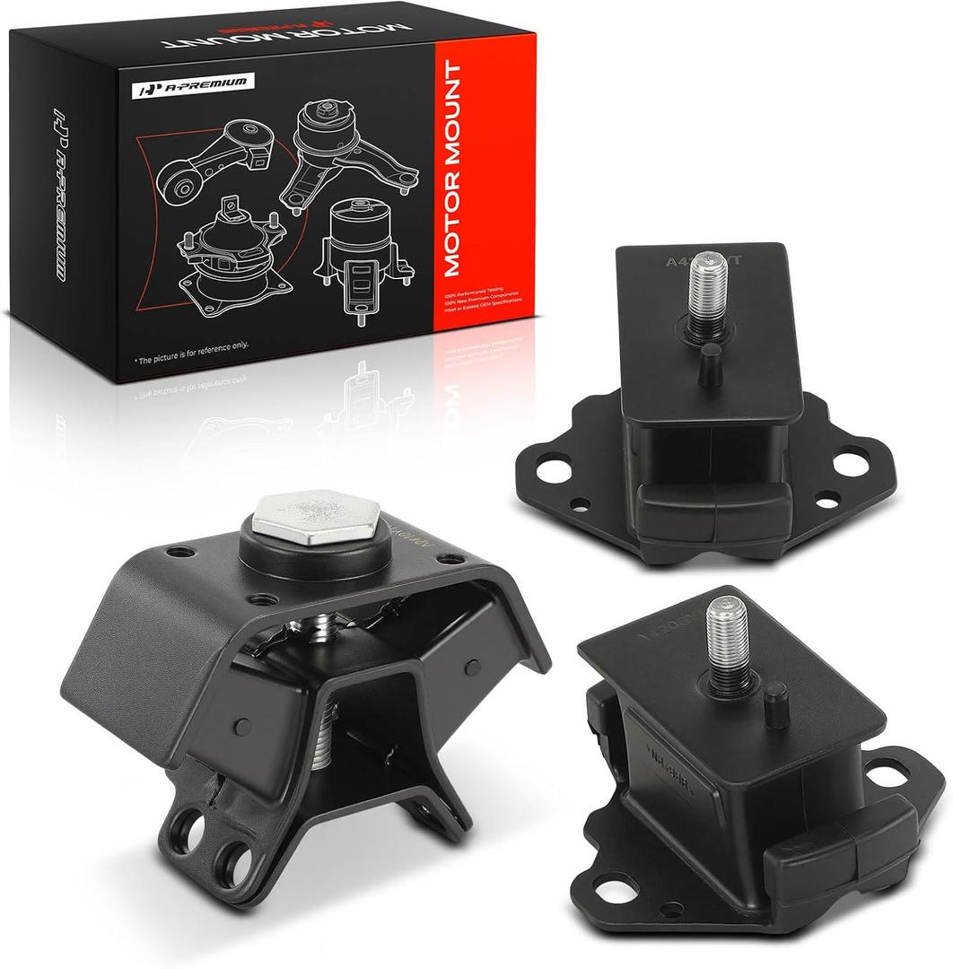 A-Premium 3PCS Engine Motor Mount and Transmission Mount Kit Compatible with Toyota Tacoma 1995-2004 RWD 2.4L 2.7L, T100 1994-1998 2.7L