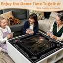 Black Halloween Witch Cat Mahjong Mat for Table 31.5x31.5,Board Games Gifts
