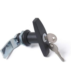 T-Handle Door Lock Latch for Truck Cap, Camper Trailer, Cabinet, Garage, Car RV Toolbox (Black, 1 Pack)