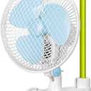 Oscillating Clip on Fan for Grow Tent Pole Mount from 0.59-1, Small Oscillation Fan for Home Growing, 8ft Long Cord, 39dB Quiet Operation, 6-in
