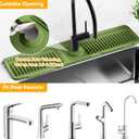 24'' Longer Faucet Mat for Kitchen Sink Splash Guard[7 Slope Fast Self-draining][Snap Lock Fit] Kitchen Sink Faucet Mat Splash Guard Kitchen Sink Area Water Splash Guard Behind Faucet Draining Mat