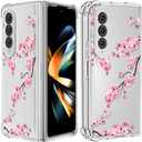 Buleens for Samsung Galaxy Z Fold 2 Case - Clear Flexible TPU Women Girls Cute Protection Phone Cover Slim Fit Shockproof Aesthetic Girly Design for Samsung Z Fold 2 Case, Blossom