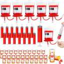 WinnerWhy 60 Pcs Nursing Graduation Party Supplies 5 Iv Blood Bags for Drinks 15 Plastic Syringes 20 Empty Pill Bottles with Caps 20 Sticky Labels Nurse Party Favors Bsn Rn Lpn Graduation Decoration