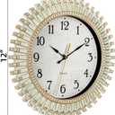 Noamus 12" Retro Wall Clock, Silent Non-Ticking Round Clock, Aqua Battery Operated Quartz Clock, Plastic Vintage Clocks for Living Room Bedroom Kitchen Home Office Classroom School Decor, Large