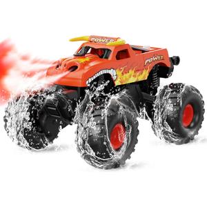 Waterproof RC Cars - 1:16 Monster Remote Control Truck, Christmas Birthday Gifts for Boys 8-12, 4WD All Terrain Off-Road RC Truck, Amphibious Pickup Toys for 8 9 10 11 12 Year Old, Orange