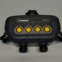 Melnor 65184AMZ Bluetooth Water Timer with 4-Zone Control, 12 Programmable Start Times, Watering Delay, Manual Mode, Weather-Resistant, 2 Piece Quick Connect Bundle, Black, Yellow