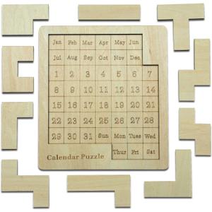 Calendar Puzzle - Daily Calendar Puzzle Wooden,Challenge 365 Days Date and Week, Advent Calendar.Size9.8 x 7.8inch
