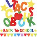 25 PCS Welcome Back to School Banner - Happy 9.78 Feet Pennant Sign Reusable Classroom Decoration with Vibrant Colors & Durable Material for First Day Kindergarten Preschool Party