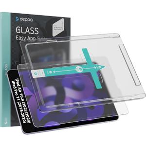 Deppa for iPad Air 10.9-inch (2022/2020, 5th/4th Gen), iPad Pro 11-inch (2022/2021/2020/2018) Screen Protector with Easy Installation Kit Face ID & Apple Pencil Compatible, Anti-Glare, Scratch-Resistant, Full Coverage, HD Clear