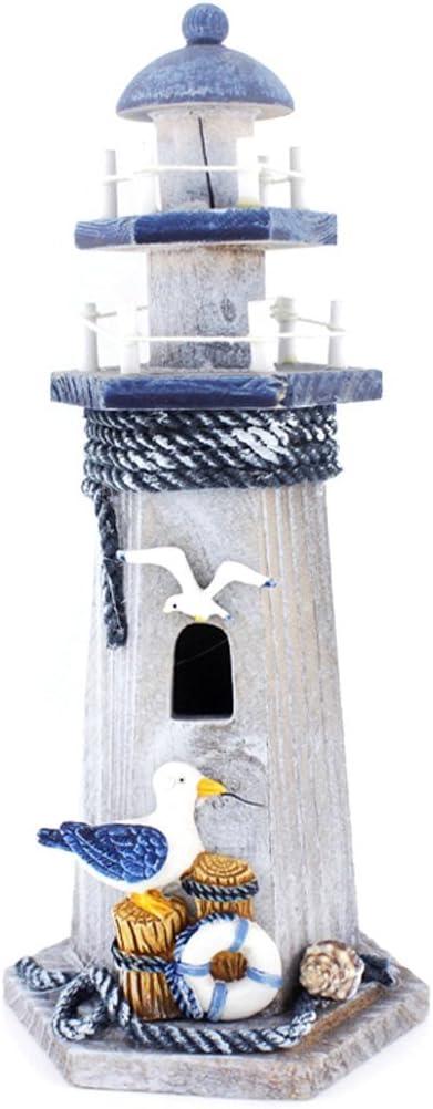 genius.nn Seabird Wooden Lighthouse 10' High Nautical Themed Rooms Lighthouse Home Decor