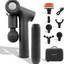 R2 PRO+ Massage Gun - Articulating Deep Tissue Back Massager with Extension Handle and 6X Heads Including Heated Attachment