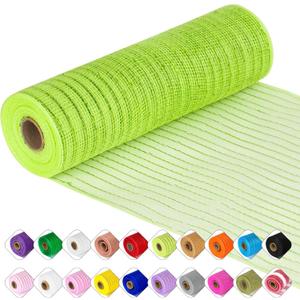 Deco Mesh Ribbon - 10inch x 30 feet Each Roll Metallic Foil Mesh Ribbon for Christmas, Valentine's Easter Wreath and Home Decorating (Fluorescent)