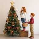 24Pcs Christmas Velvet Bows for Tree, Vintage Ribbon Bows Ornaments for Garland Wreath Gift Wrapping Treat Bag Bakery Candy Bags DIY Crafts Holiday Decor (Light Brown, 5" x 7", Width of 1")