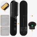 Cordless Hair Straightener Brush- Dual Mode (Cord-in-Use & Cordless),Portable Travel Straightener 30s Fast Heat-Up, Portable Mini Straightening Comb Lightweight Anti-Scald for Travel, Office -Black