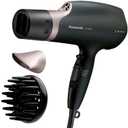 Panasonic Nanoe Salon Hair Dryer, Oscillating QuickDry Nozzle, Blow Dryer with Diffuser, Concentrator Attachments, 3 Speed Heat Settings for Styling and Healthy Hair - EH-ANA6HN (Black/ Pink Gold)
