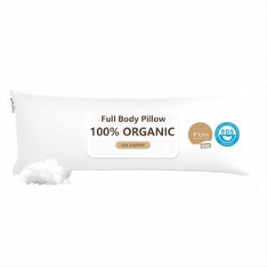 Goose Down Body Pillows for Adults, Large Body Pillow for Side Sleeper, Hugging Feather Body Pillow Insert, Cooling Full Length Long Pillow for Bed with 100% Organic Cotton Shell, White 20"x60"