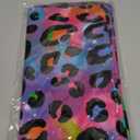 3 Pcs Neon Rainbow Leopard Birthday Tablecloth Disposable Plastic Girl's Sparkly Paint Splatter Cheetah Party Table Cover for Rainbow Leopard Print Pattern Birthday Party Supplies