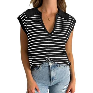 Yousify Summer Sweaters for Women 2025 V Neck Cap Sleeve Tops Sleeveless Spring Clothes Sweater Vest S-2XL