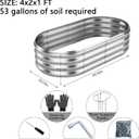 ZFHgarden Galvanized Metal Planter Raised Garden Bed Kit for Gardening Outdoor Garden Box Raised Flower Bed 2PC Metal 4X2X1FT