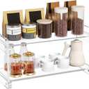 YUNEASELF Coffee Station Organizer Countertup: Coffee Bar Accessories - 2 Tier Kitchen Acrylic Storage Shelf for Placing Mugs Beans Syrup Cups Stirrers