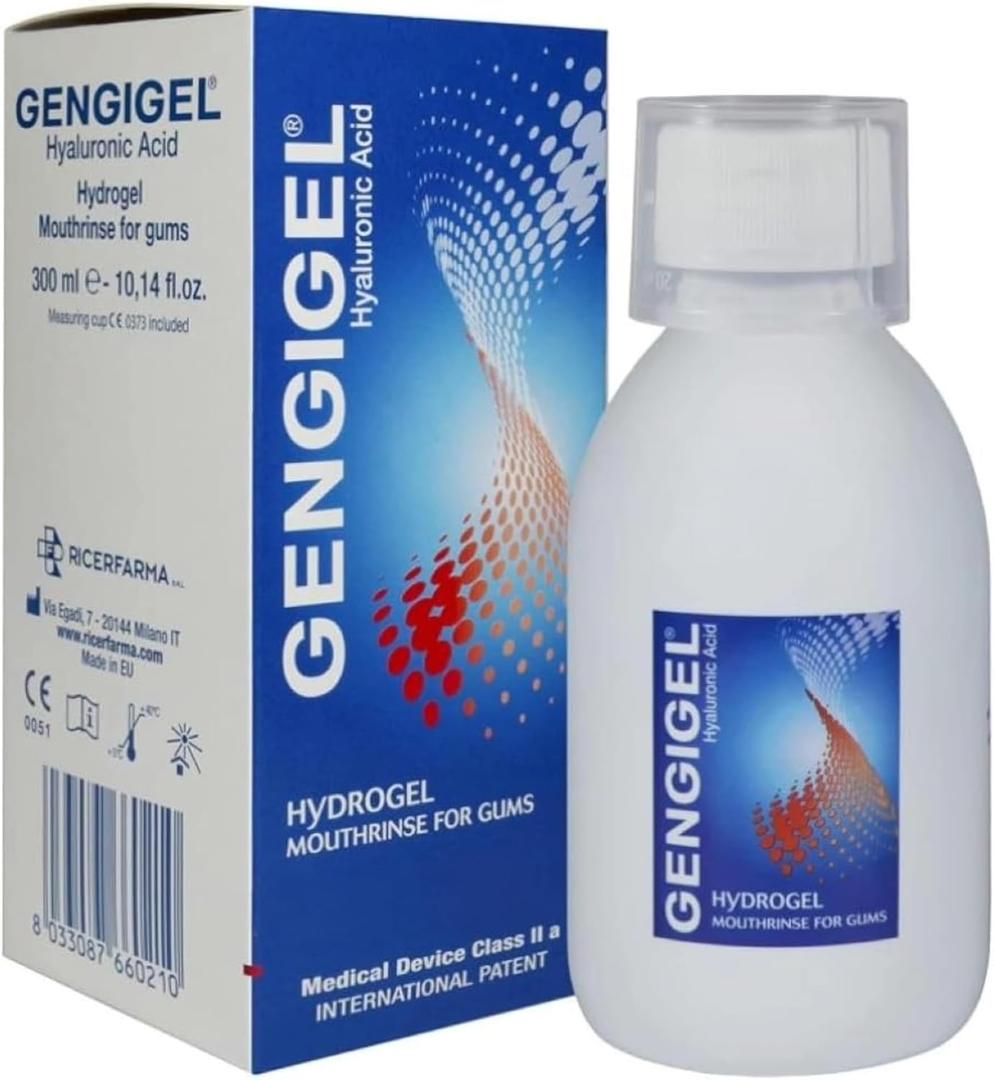 Hyaluronic Acid Mouthrinse (300 ml), Oral Care Solution for Gum Health, Reduces Discomfort, Helps Relieve Gum Recession & Gingivitis, No Alcohol or SLS, Vegan & Kosher (10.14 Fl Oz (Pack of 1))