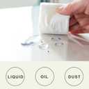 LIBERECOO Clear Round Fitted Vinyl Tablecloth for 37-42" Diameter Tables - Heavy Duty Elasticized Table Cover Elastic Edged Plastic Table Cloth Protector