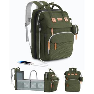 Diaper Bag Backpack with Changing Station, Large Diaper Bag, Baby Bag, Multifunctional Diaper Bag, ARMYGREEN