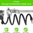 4 Feet Scooter Lock - Anti Theft Cable Lock with Mounting Bracket, Fits Electric Scooter, Road Bike, Mountain Bike