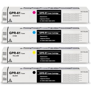 GPR-61 GPR61 High Yield Toner Cartridge GPR 61 GPR-61 Black Cyan Magenta Yellow Toner Cartridge Replacement for Canon Imagerunner Advance DX C5840i C5850i C5860i C5870i Series Printer
