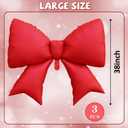 2 x Red Bow Balloons 38 Inch, Giant Red Bowknot Foil Mylar Coquette Party Decorations for Women Girls Birthday Valentines Day Galentines Engagement Wedding Anniversary Bachelorette Decorations Supplies
