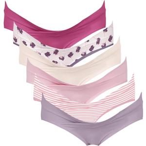 Intimate Portal Cotton Maternity Underwear Under the Bump Pregnancy Postpartum Bikini Panties (XX-Large, 6-pk Blume)